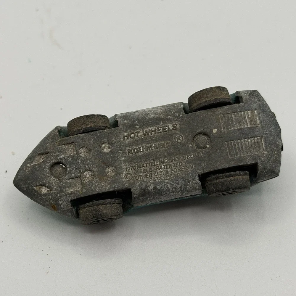 Vintage 1970 Hot Wheels‎ Redline Rocket-Bye-Baby Teal Aqua Blue Diecast Car